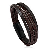 Minimalist Braided Leather Magnetic Clasp Bracelet for Men - Retro and Trendy Design ST4743264-1