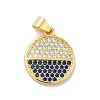 Brass Micro Pave Cubic Zirconia Pendants X-KK-B059-35G-B-1