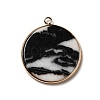 Natural Black & White Agate Pendants G-A213-01G-08-2