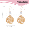 ANATTASOUL 2 Pairs 2 Colors Alloy Sun with Smiling Face Dangle Earrings with Plastic Pearl Beaded EJEW-AN0001-82-2