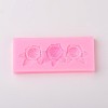 Rose Flower Design DIY Food Grade Silicone Molds AJEW-L054-78-1