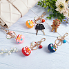 Olycraft 4Pcs 4 Colors Alloy Enamel Keychains KEYC-OC0001-36-4