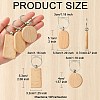 30Pcs 3 Style Rectangle/Flat Round Wooden Blank Engravable Tags Keychain KEYC-YW0001-08-2