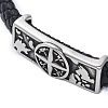 Men's Braided Black PU Leather Cord Bracelets BJEW-K243-56AS-2