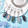 304 Stainless Steel Chain Pouch Natural Gemstone Pendant Decorations HJEW-JM01888-01-2