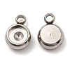 Non-Tarnish 201 Stainless Steel Pendant Rhinestone Settings STAS-G311-02P-1