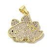 Brass Micro Pave Cubic Zirconia Pendants KK-Z042-18G-03-1