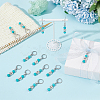 Letter A~Z Synthetic Turquoise & Alloy Pendant Stitch Markers HJEW-AB00456-4