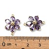 Brass Pave Medium Orchid Cubic Zirconia Connector Charms FIND-Z029-03G-3