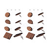 Coconut Brown Wood Stud Earring Findings EJEW-TA0010-06P-27