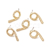 Brass Number Stud Earrings with 925 Sterling Silver Pins for Women EJEW-A077-01I-2