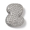 Rack Plating Brass Micro Pave Clear Cubic Zirconia Pendants ZIRC-U002-P-Z-1