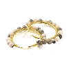 Natural Zebra Jasper Beaded Hoop Earrings for Women EJEW-C003-03D-RS-2