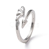 Alloy Wing Open Cuff Ring for Women RJEW-K239-17D-AS-3