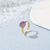 Natural Mixed Gemstone Adjustable Rings RJEW-JR00402-8