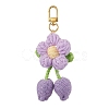 Handmade Crochet Cotton Cherry Flower Hanging Ornaments HJEW-JM02667-3