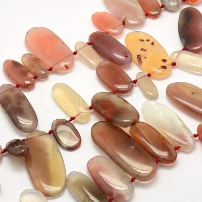 Natural Agate Beads Strands G-G695-13-1