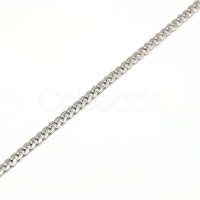 Tarnish Resistant 304 Stainless Steel Curb Chain/Twisted Chain Necklace Making STAS-A028-N109P-1