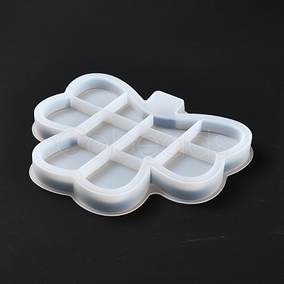 DIY Shamrock Jewelry Tray Silicone Molds DIY-G051-A06-1