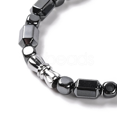 Faceted Column & Cube Synthetic Non-magnetic Hematite Beaded Necklaces NJEW-Q341-06-1