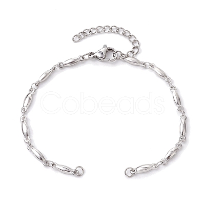 Non-Tarnish 304 Stainless Steel Bar Link Chain Bracelet Making AJEW-JB01245-02-1