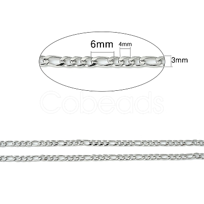 Tarnish Resistant 304 Stainless Steel Figaro Chains CHS-L015-17-1