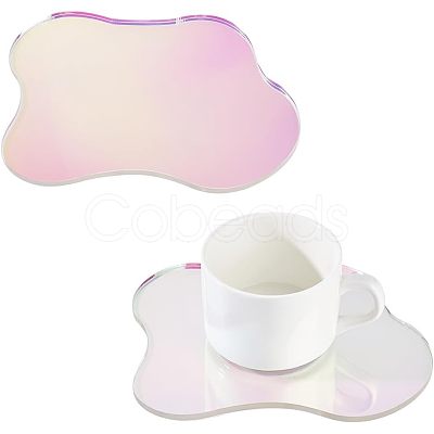 6Pcs Transparent Acrylic Cup Mats AJEW-FG0002-10B-1