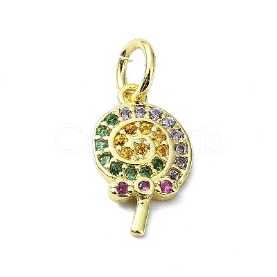 Brass Micro Pave Colorful Cubic Zirconia Pendants KK-H475-24G-02-1