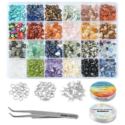 DIY Gemstone Bracelet Necklace Making Kit DIY-YW0006-40-1