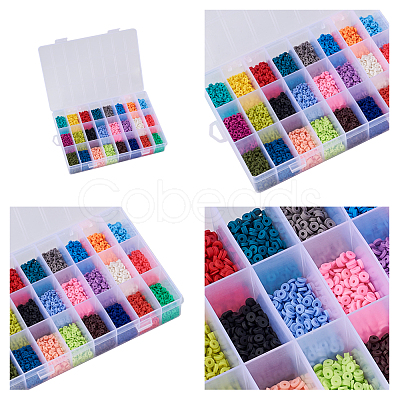 24 Colors Handmade Polymer Clay Beads CLAY-TA0001-05-1