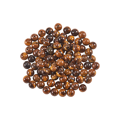 200Pcs Grade AB Natural Tiger Eye Round Beads G-CJ0001-49-1