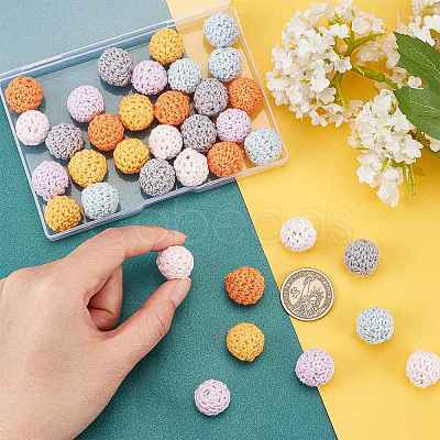 PANDAHALL ELITE 36Pcs 6 Color DIY Doll Craft Yarn Pom Pom Ball AJEW-PH0003-48-1