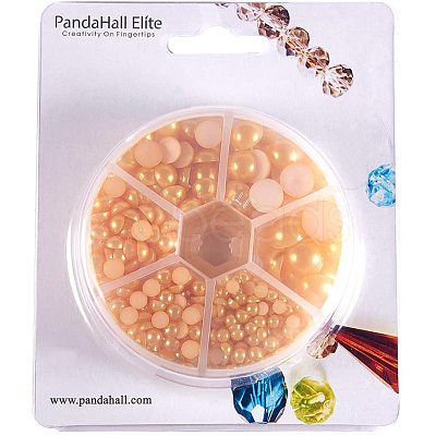 1Box ABS Plastic Imitation Pearl Dome Cabochons SACR-PH0001-32-1