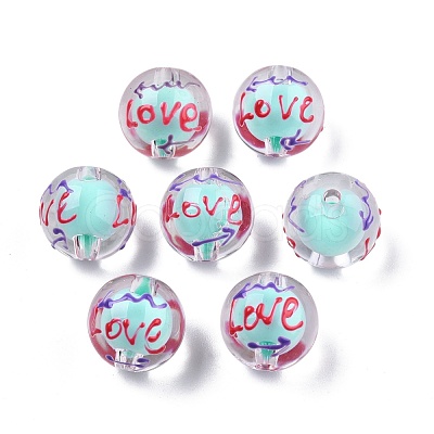 Transparent Acrylic Enamel Beads TACR-G040-01P-1