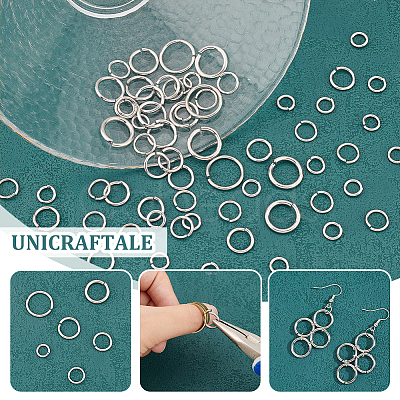 Unicraftale 304 Stainless Steel Open Jump Rings STAS-UN0003-08-1