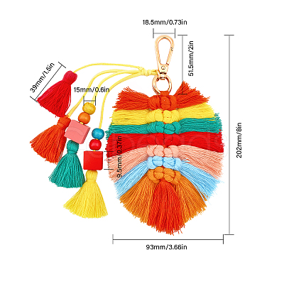 Bohemian Tassel Pendant Decoration KEYC-WH0032-34A-1