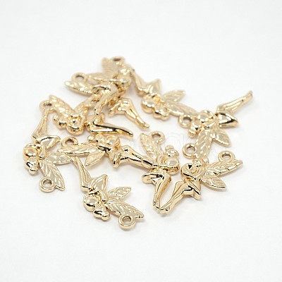 Nickel Free & Lead Free Golden Plated Alloy Fairy Pendants PALLOY-J169-46G-NR-1