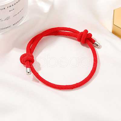 Boho Style Red String Bracelet with Knots and Pull Cord for Couples - Ethnic Woven Handmade Jewelry ST5165877-1