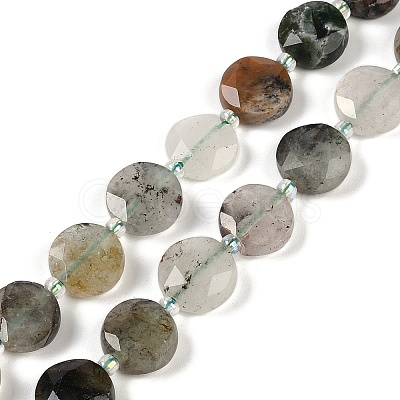 Natural Green Rutilated Quartz Beads Strands G-C116-A24-01-1