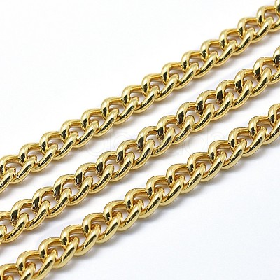 3.28 Feet Eco-Friendly Brass Cuban Link Chains X-KK-P155-57G-NR-1