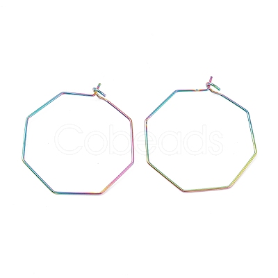 Ion Plating(IP) 316 Stainless Steel Hoop Earrings Findings STAS-C029-03M-1