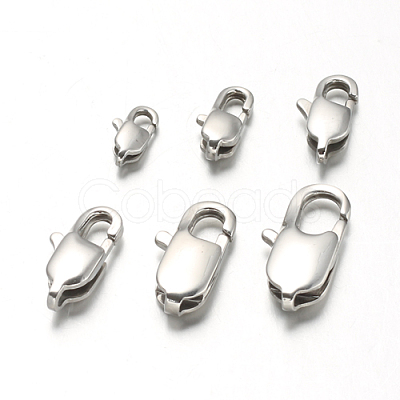 Non-Tarnish 304 Stainless Steel Lobster Claw Clasps X-STAS-F094-05B-P-1