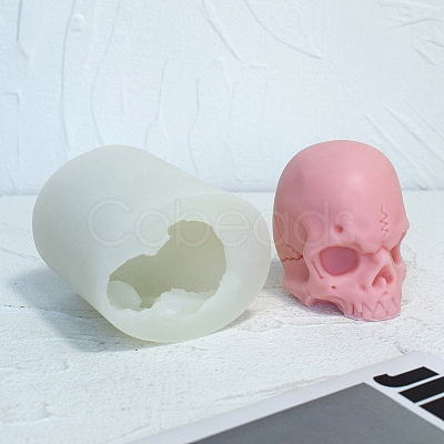 Halloween Skull DIY Food Grade Silicone Candle Molds PW-WG53501-01-1