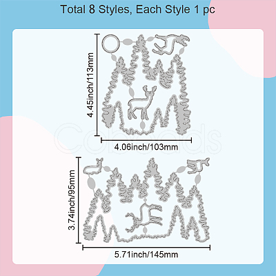 Forest Theme Carbon Steel Cutting Dies Stencils DIY-WH0309-1784-1