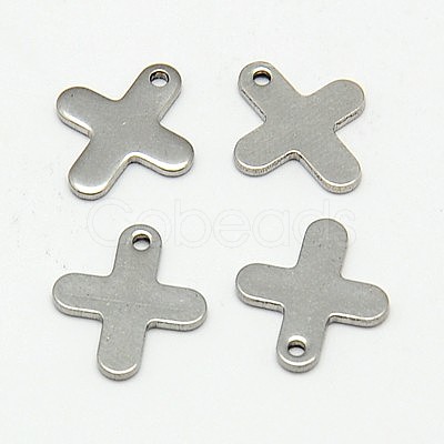 Tarnish Resistant 304 Stainless Steel Tiny Cross Charms STAS-K002-15A-1