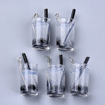 Imitation Juice Draft Beer Resin Pendants CRES-S359-15G-1