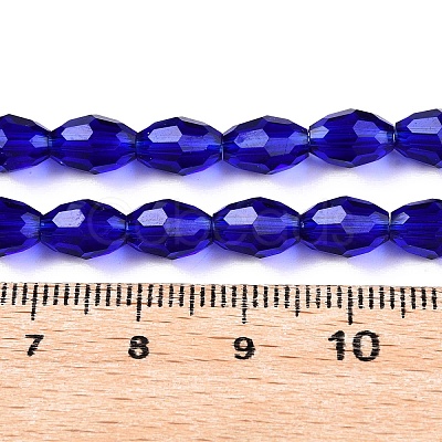 Transparent Glass Beads Strands EGLA-A037-T6x8mm-D12-1