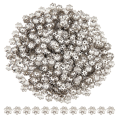 DICOSMETIC 1000Pcs 304 Stainless Steel Bead Caps STAS-DC0012-14-1