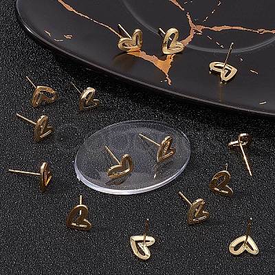 Beebeecraft 20Pcs Brass Stud Earrings KK-BBC0004-63-1