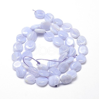 Natural Blue Lace Agate Gemstone Nuggets Bead Strands G-J336-22-1